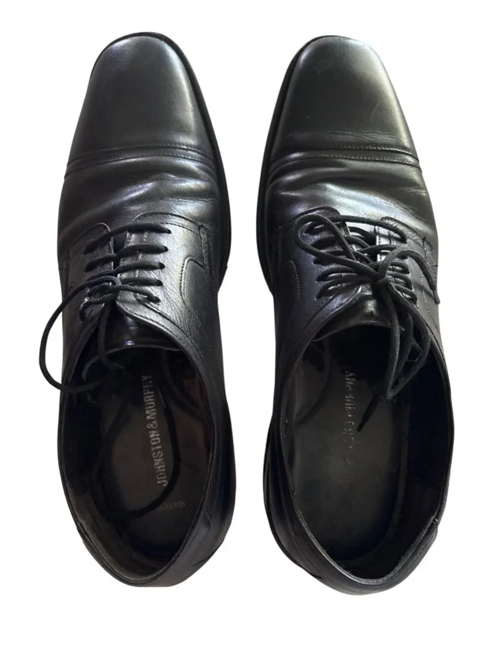 Johnston & Murphy Mens Black Leather Oxford Dress Shoes Size 10.5 M